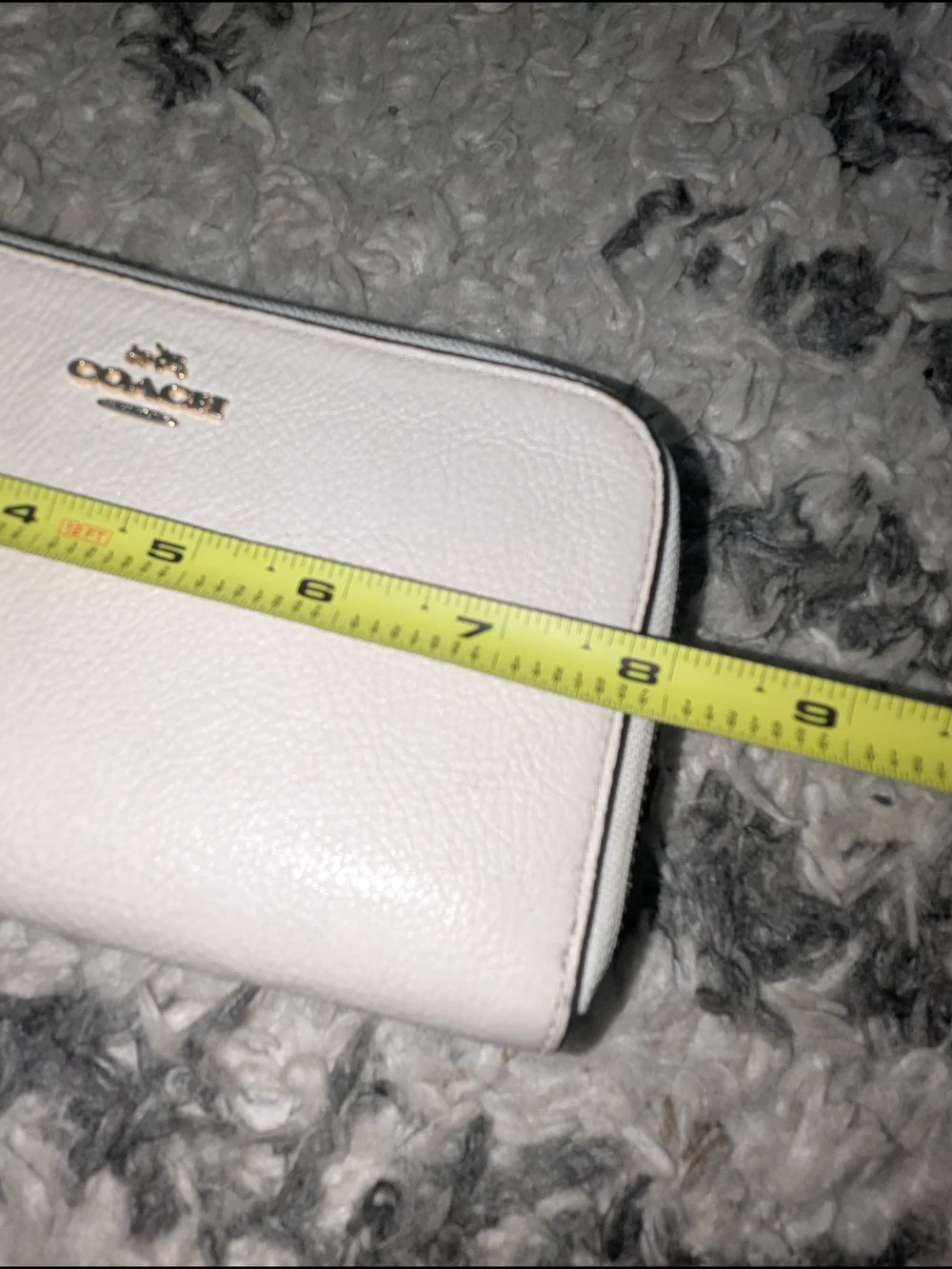 Coach Pebbled Leather Zip Wallet in Light Pink